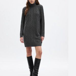 NEW CashSoft Cable-Knit Mini Sweater Dress